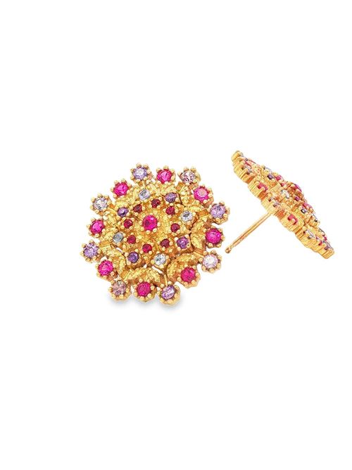 Flake gold morganite&ametista&fucsia earrings GOCCIAZZURRA JEWELS | ORFLAKEOROFUCSIA